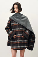 Cappotto mantella Cecilia reversibile con sciarpa in 100% lana
