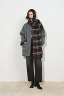 Cappotto mantella Cecilia reversibile con sciarpa in 100% lana