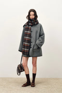 Cappotto mantella Cecilia reversibile con sciarpa in 100% lana