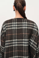 Cecilia Reversible Tartan Check Double Face Short Coat in Wool Cashmere Blend