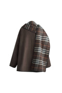 Cecilia Reversible Tartan Check Double Face Short Coat in Wool Cashmere Blend