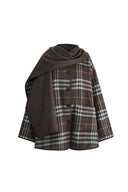 Cecilia Reversible Tartan Check Double Face Short Coat in Wool Cashmere Blend