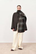 Cecilia Reversible Tartan Check Double Face Short Coat in Wool Cashmere Blend