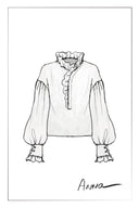 Cecilia Ruffle V Neck Blouse in Burnout chiffon