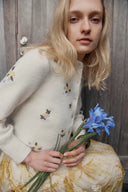 Sabina Jacquard Knit Cardigan in Alpaca-Merino Blend Knit