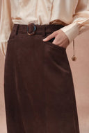 Morrow Suede Skirt in Lightweight Faux Suede