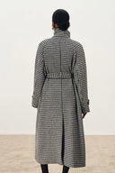 Saki Reversible Long Coat in Merino Houndstooth