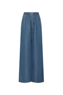 Jeans Seren de pierna ancha con cintura elástica en denim lyocell