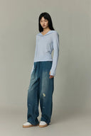 Judith Elastic Waist Jeans in Cotton Denim