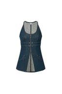 Gus Peplum Weste aus Tencel Denim