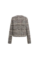 Giacca squadrata a quadri Charlotte in tweed bouclé misto lana