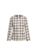 Charlotte Cropped-Jacke mit Karomuster aus Bouclé-Tweed