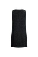 Charlotte Square Neck A Line Dress in Shimmer Wool Tweed