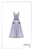Cirra Smocked Ruffle Trim Striped Sleeveless Cami Dress in Sheer Fabric