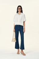 Claire Puff Sleeve Bubble Shirt in Cotton Blend