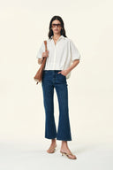 Claire Puff Sleeve Bubble Shirt in Cotton Blend