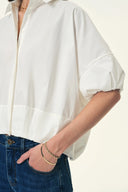 Claire Puff Sleeve Bubble Shirt in Cotton Blend