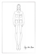 Claire Leather Trim Utility Jacket in Cotton Canvas