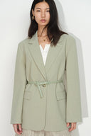 Creamy Green Detachable Belt Blazer