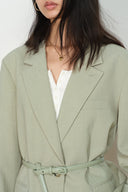 Creamy Green Detachable Belt Blazer