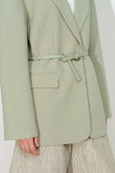 Creamy Green Detachable Belt Blazer