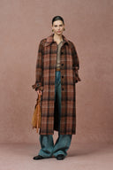 Cristha Check Wool Coat in Merino Mohair Tweed