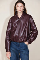 Sienna Bud Hem Quilted Leather Jacket in Protein Leather