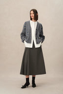 Olivia Floral Cable Cardigan in Merino Wool Cable Knit