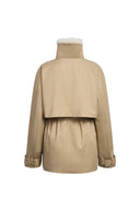 Isolde Drawstring Waist Parka Jacket in 90% White Goose Down