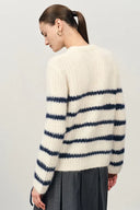 Rita Hand Painted Irregular Stripe Design Sweater in Alpaca Blend