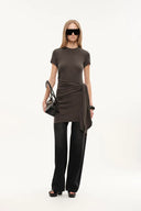 Vestige Tie Up Waist Dress in Cotton Knit