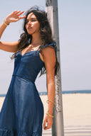 Ocean Dress in Washed Cotton Denim