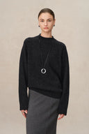 Lucy Mock Neck Sweater in Merino Wool Knit