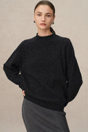 Lucy Mock Neck Sweater in Merino Wool Knit