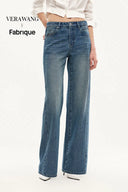 Balled Straight Leg Jeans in Cotton Denim