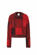 Sibton Short Checked Sweater in Baby Alpaca Knit