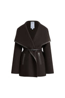 Gallion Big Lapel Coat in Double-Face Merino Wool