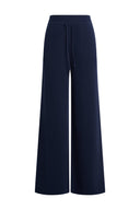 Vivi Fitted Stretch Wide Leg Pants in Wool Blend