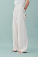 Domi White Buttoned Straight Leg Sweatpants