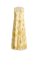 Amelia Sleeveless Maxi Dress in Burnout Silk Georgette
