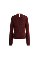 Violet Crystal Embellished Collar Sweater in Alpaca Blend
