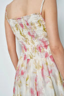 Kari Handgewebtes Trägerkleid mit Raffung aus Seide-Leinen-Mischung