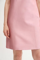 Katia 3D Handcrafted Flower Strap Dress in Silk-Wool Satin