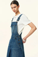 Claire Maxi Overall Skort in Cotton Denim