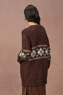 Corvara Fair Isle Cardigan in Coarse Spun Merino Wool