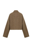 Lily Wol Kort Jas in Middelzware Wol Twill
