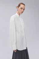 Tuxedo Wing Collar Shirt in Cotton Bubble Yarn