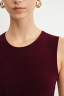 Vestito senza maniche annodato Maja in maglia Tencel Merino
