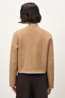 Glynnis Reversible Boxy Cropped Jacket in 100% Wool Pile