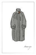 Cappotto Lungo Edwina Grigio a Spina di Pesce in Lana Merino Leggera